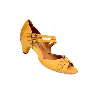 Sergio Tomani Mary Jane Leather Shoes in Sunflower Women's Size 41 EU/ 9.5 US